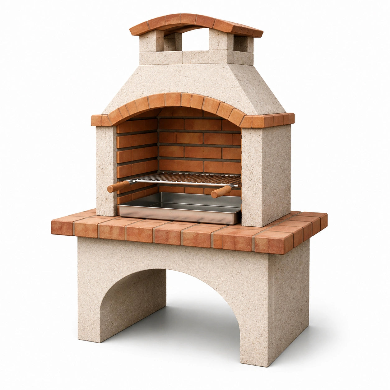Barbecue en brique avec grille en acier inoxydable