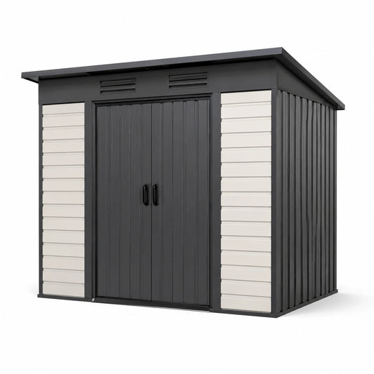 Abri de jardin en plastique polypropylène 185 cm x 152 cm x 226 cm gris/noir
