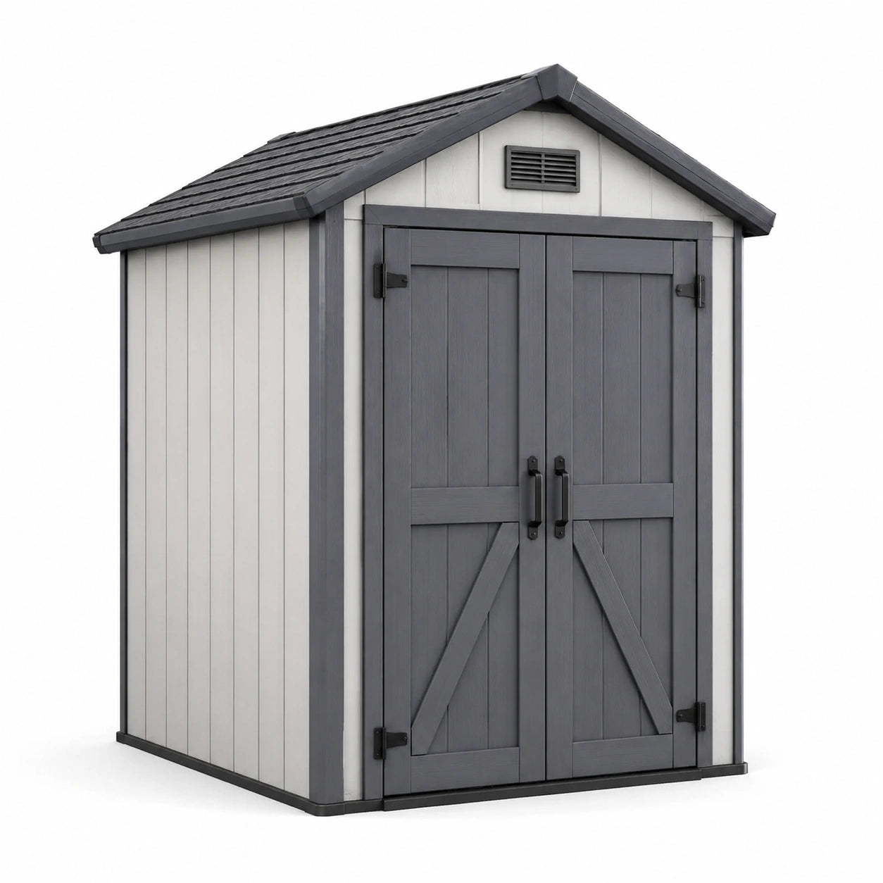 Abri de jardin en plastique gris et blanc 185x152x226 cm
