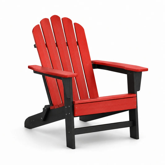 Fauteuil Adirondack en bois composite rouge et noir 90x75x90 cm