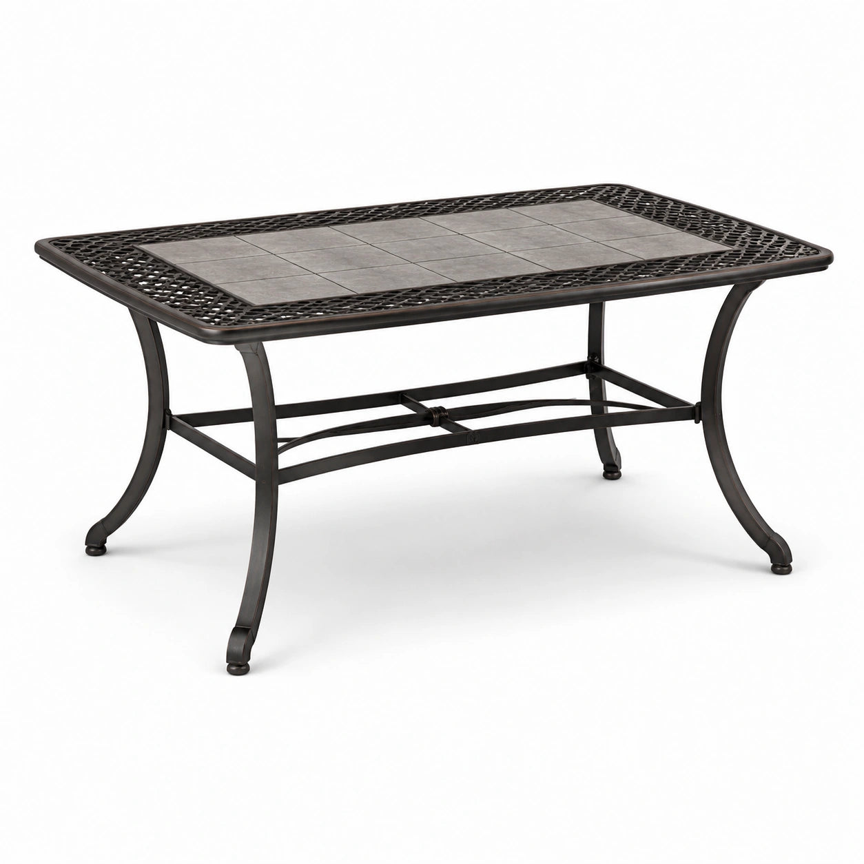 Table de jardin en métal et carrelage 140x80 cm