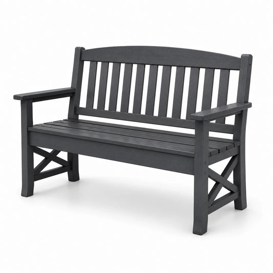 Banc de jardin en bois gris 150 cm