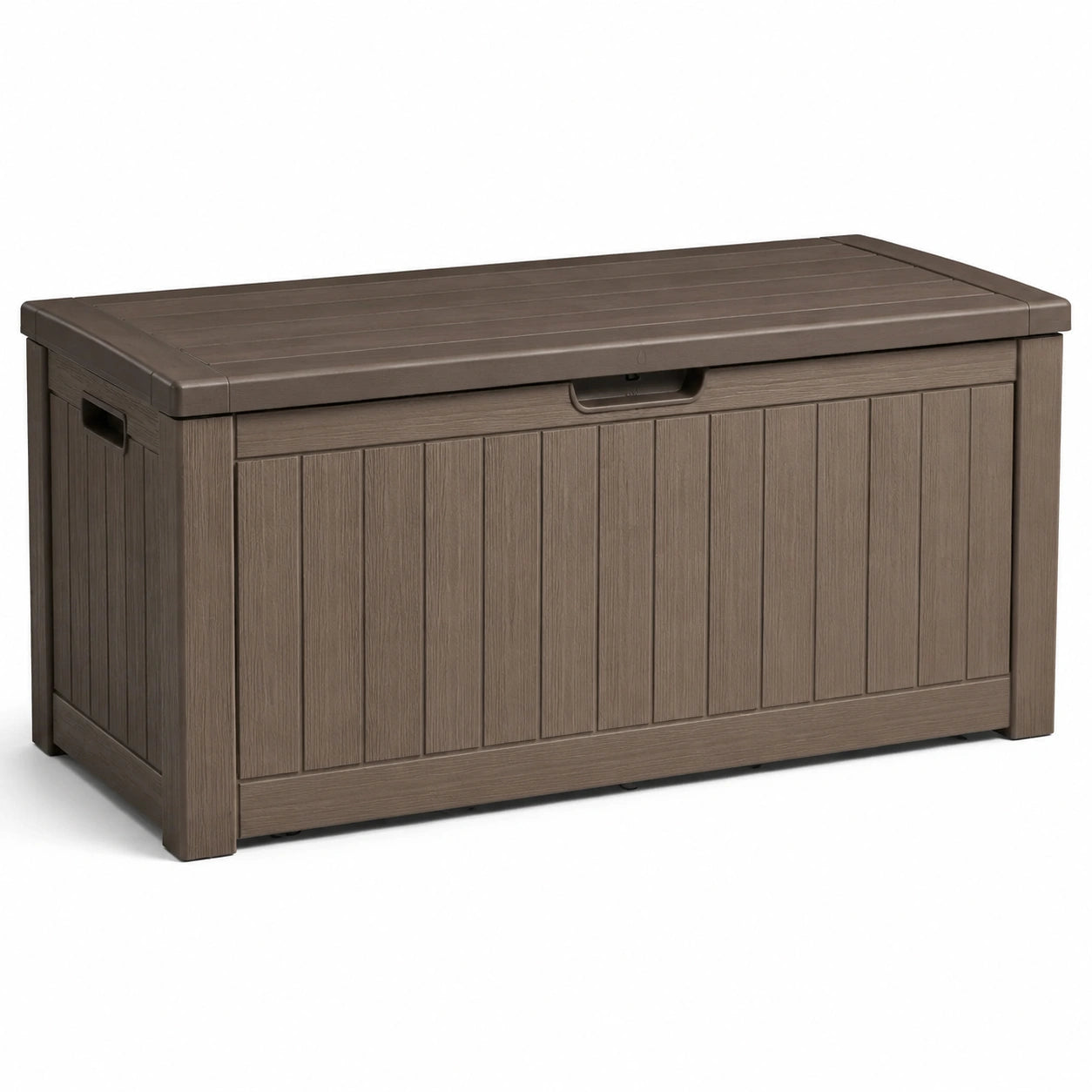 Coffre de rangement extérieur résine 120x45x55 cm taupe